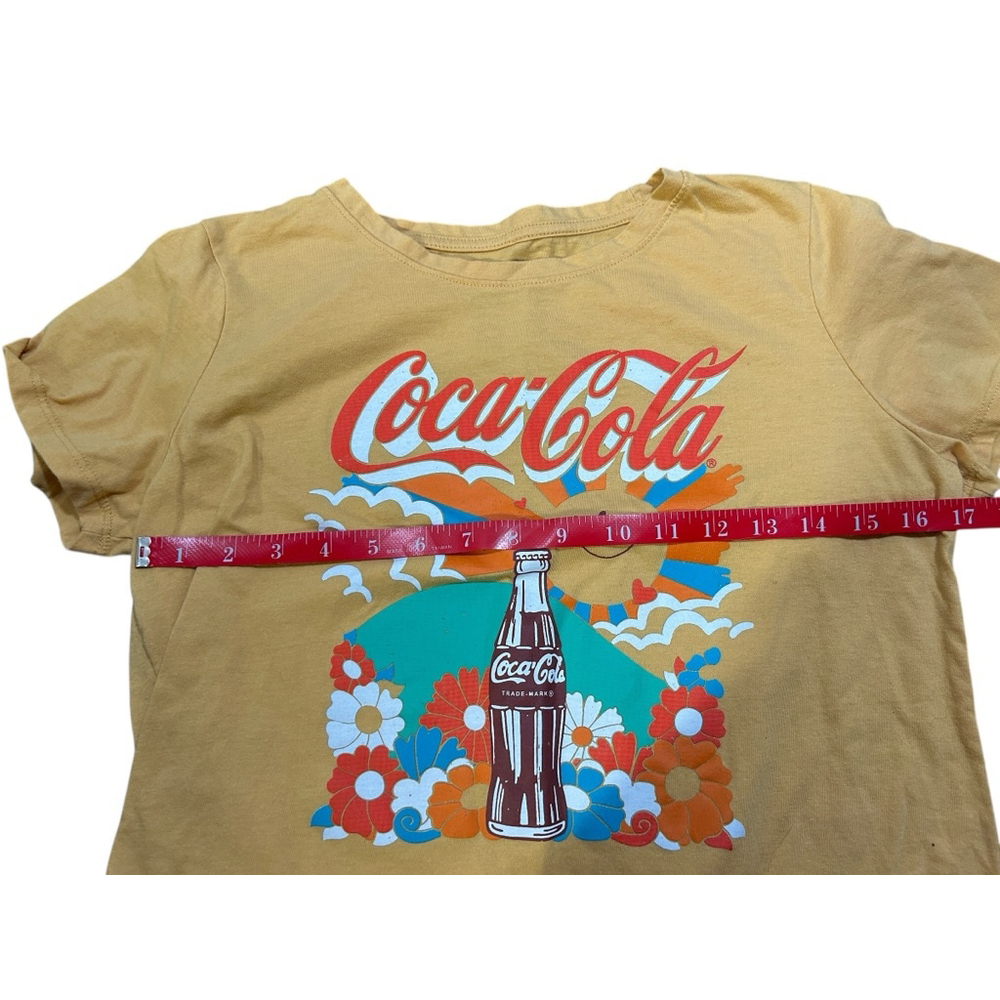 Coca-Cola Yellow Short Sleeve Tee M with Graphic Print - Picture 5 of 5